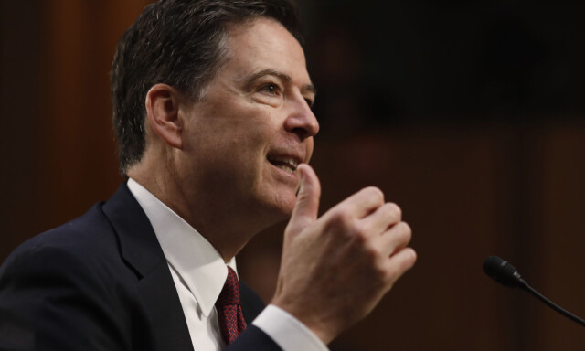 Former FBI Director James Comey testifies before a Senate Intelligence Committee hearing on Russia's alleged interference in the 2016 U.S. presidential election on Capitol Hill in Washington, U.S., June 8, 2017. REUTERS/Aaron P. Bernstein